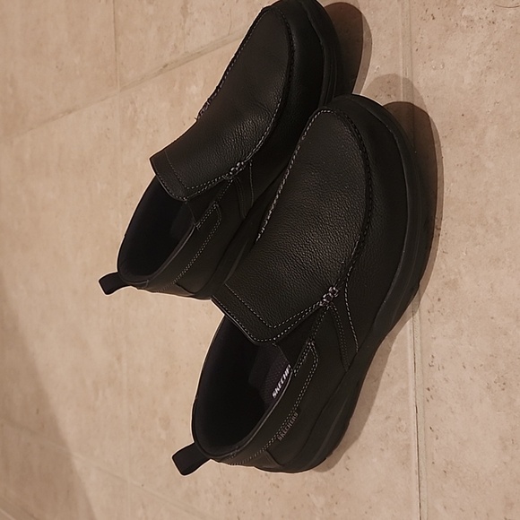 Skechers Harper Forde Loafer Shoes Extra Wide Fit Slip-On Leather Mens 9 Black - Picture 1 of 6